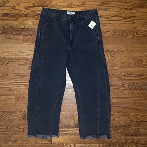 Free People Black Cropped Jeans Size 30